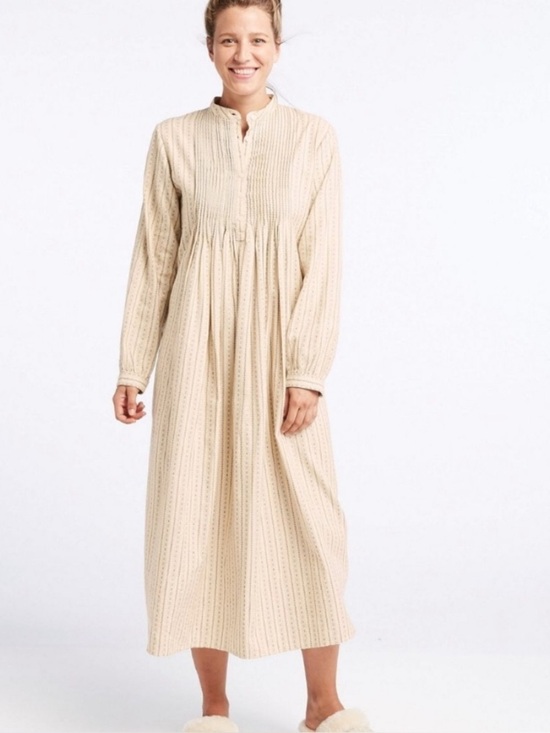 Other - LL Bean petite flannel striped Dobby Prairie Cottage nightgown pajamas sz medium